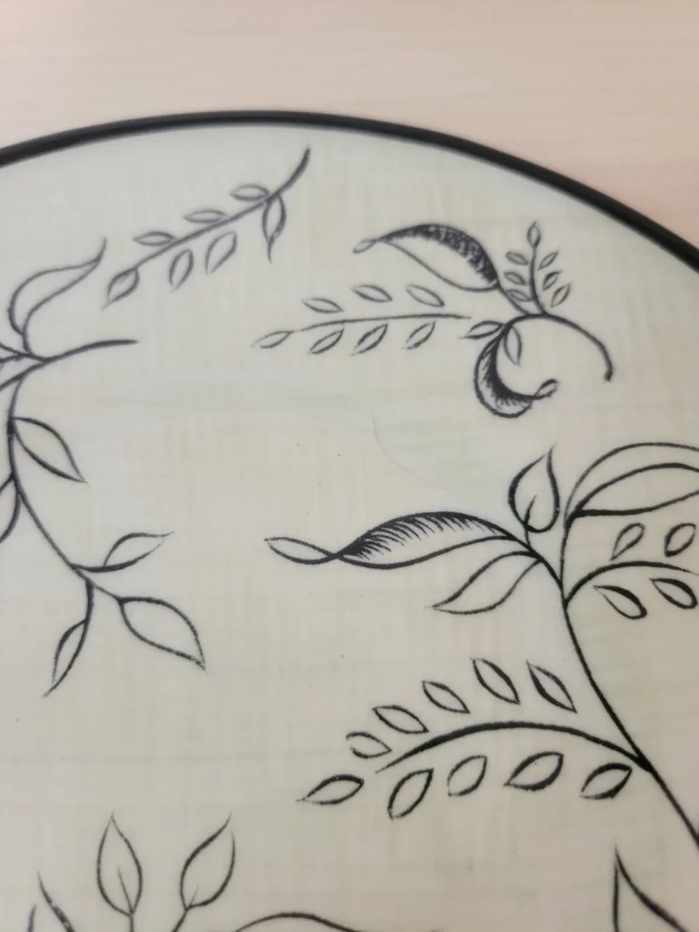 Vintage Retired YANKEE CANDLE Linen Branches Leaves Ceramic Shade Underplate Set